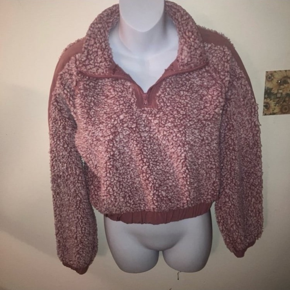 Derek Heart Fleece Crop Jacket